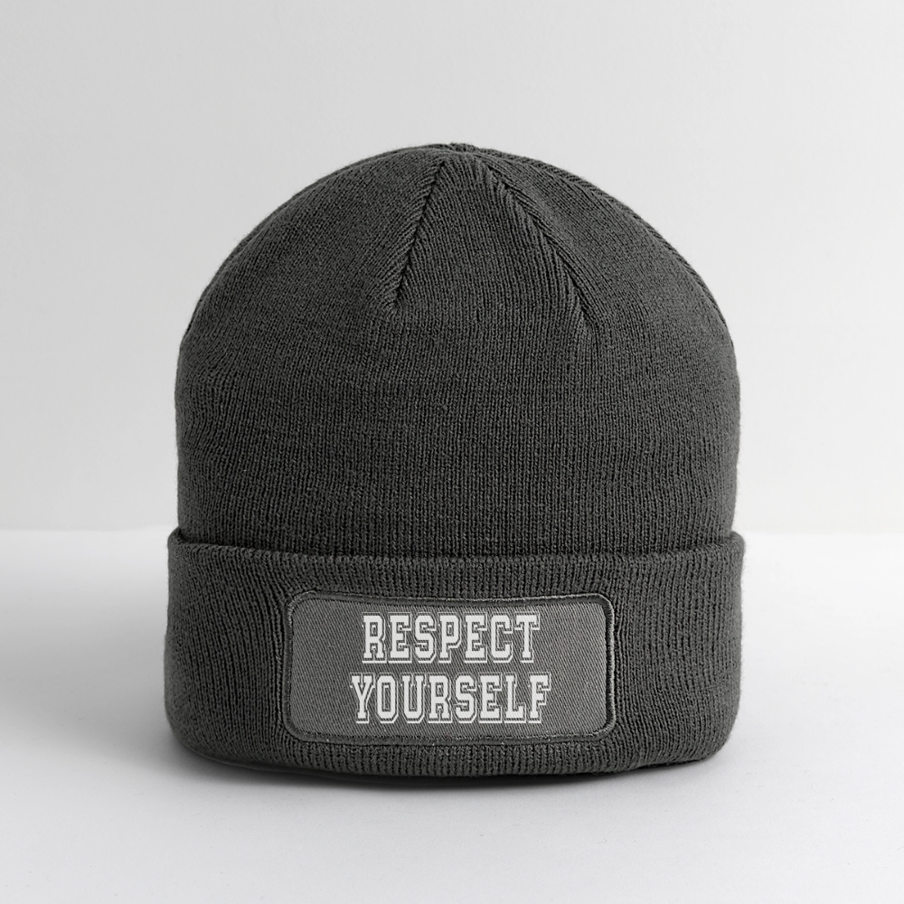 Respect Yourself Patch Beanie - charcoal grey