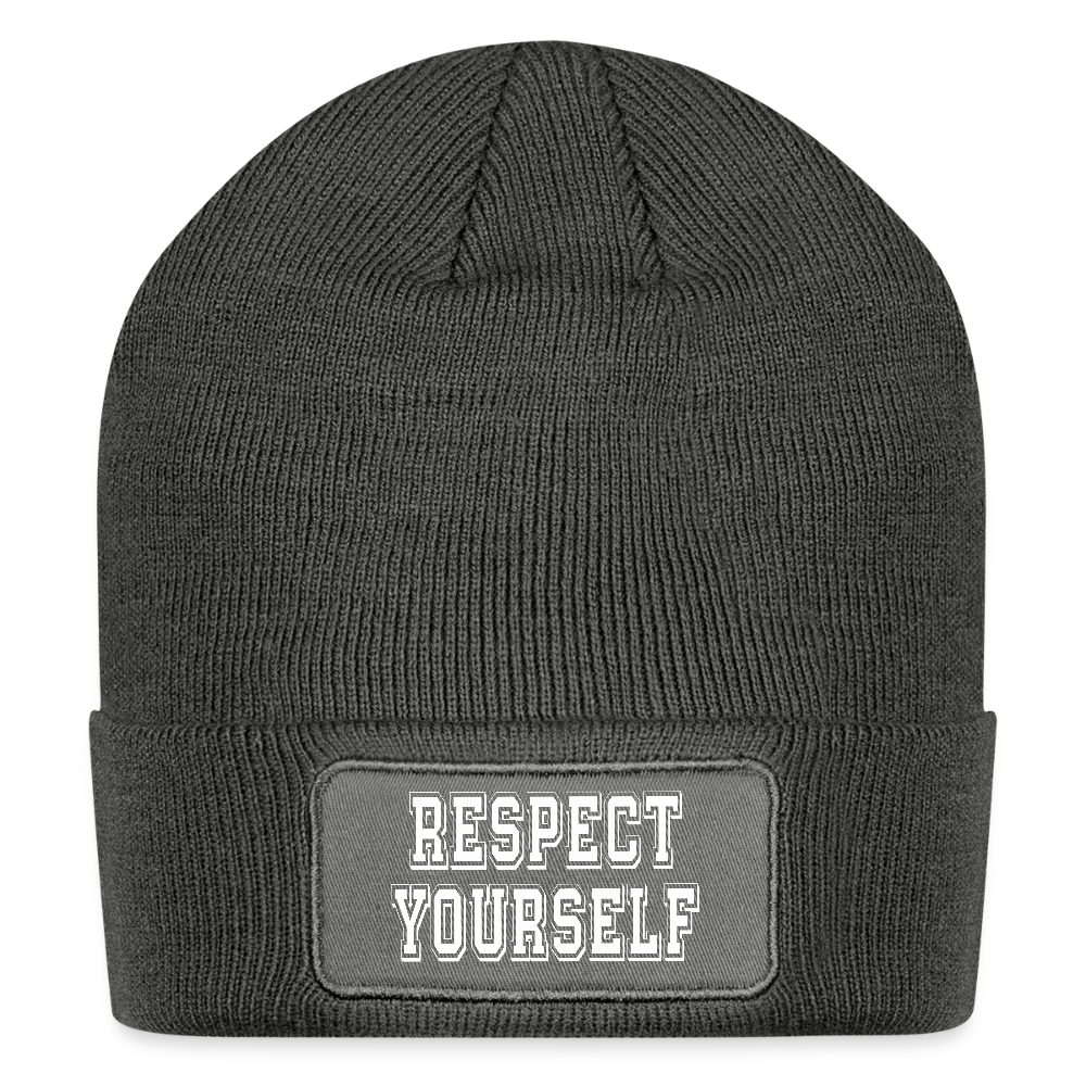 Respect Yourself Patch Beanie - charcoal grey