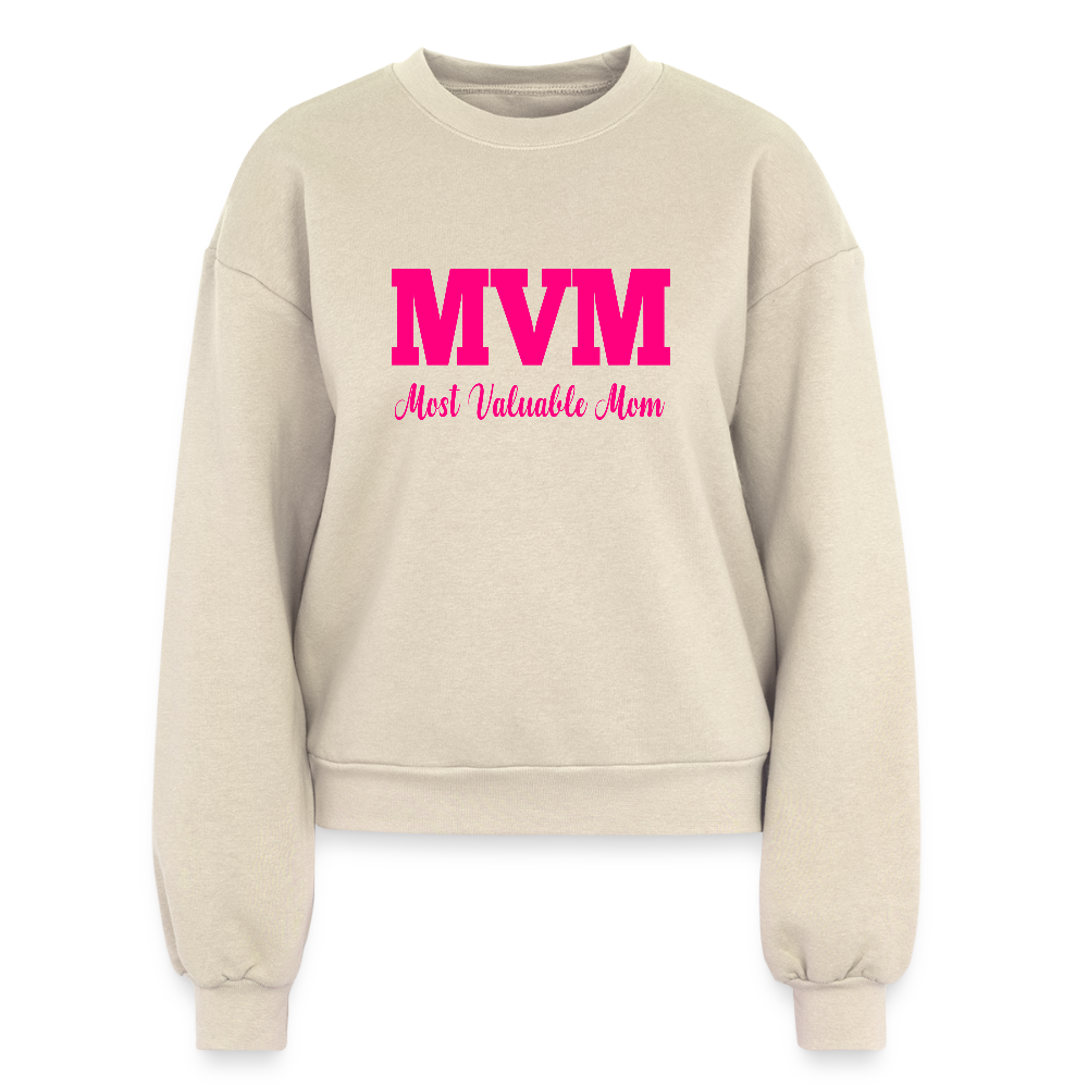Most Valuable Mom (MVM) Women's Fleece Crewneck Sweatshirt - natural