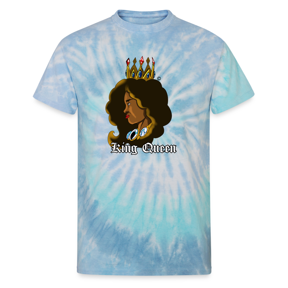 Unisex Tie Dye T-Shirt (Kind Queen) - blue lagoon