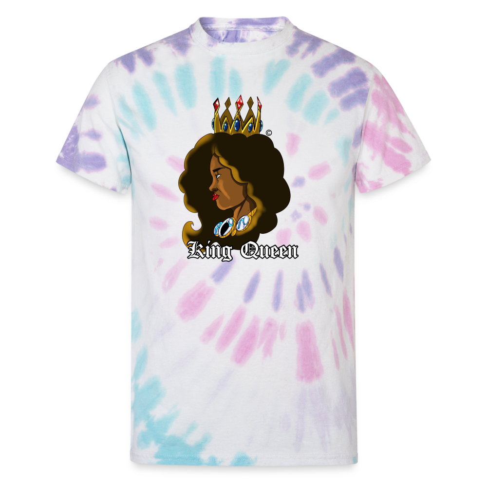 Unisex Tie Dye T-Shirt (Kind Queen) - Pastel Spiral