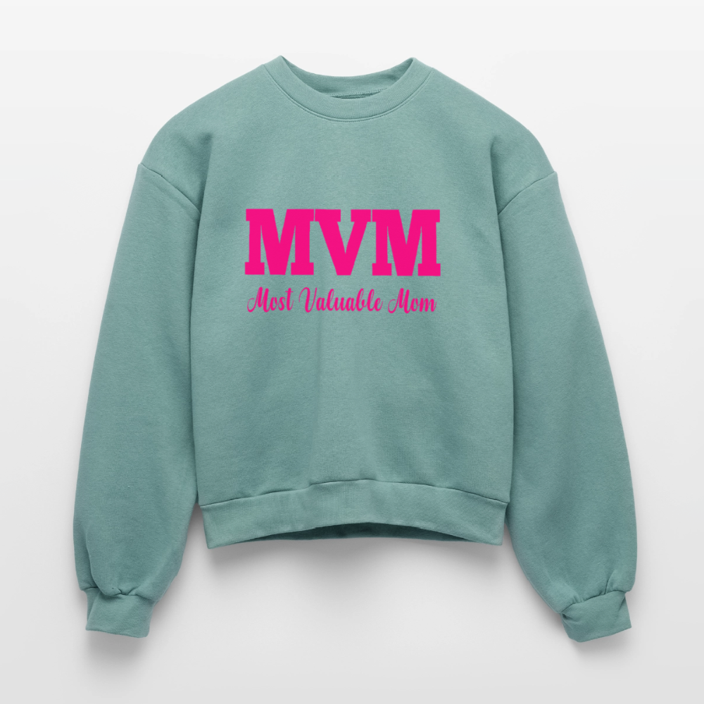 Most Valuable Mom (MVM) Women's Fleece Crewneck Sweatshirt - saltwater