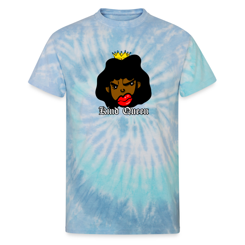 Unisex Tie Dye T-Shirt (Kind Queen) - blue lagoon